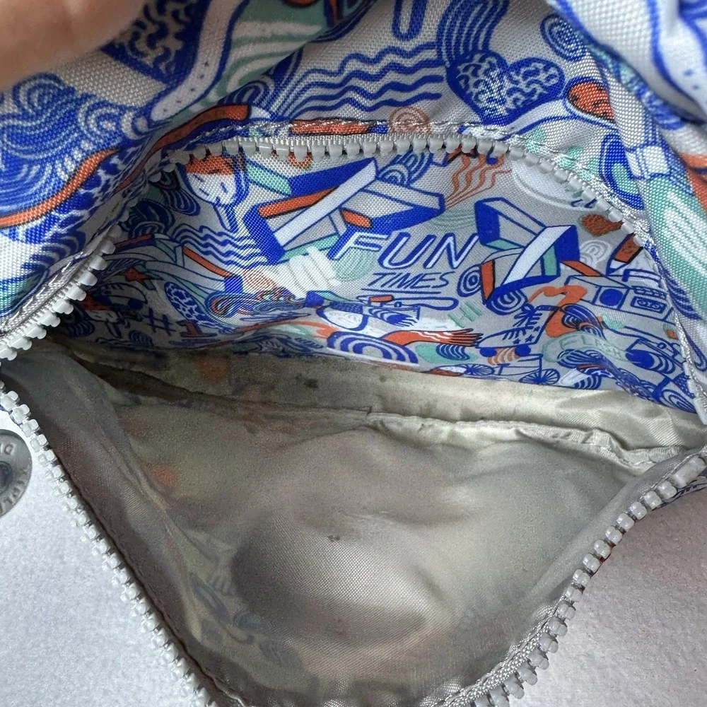 Kipling Dawson Laptop Backpack Fun In The sun Blue Pockets Travel All Over Print